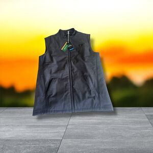 NWT Travis Mathew Eco Collection Vest Top Of The Line Mens Small Black Full Zip